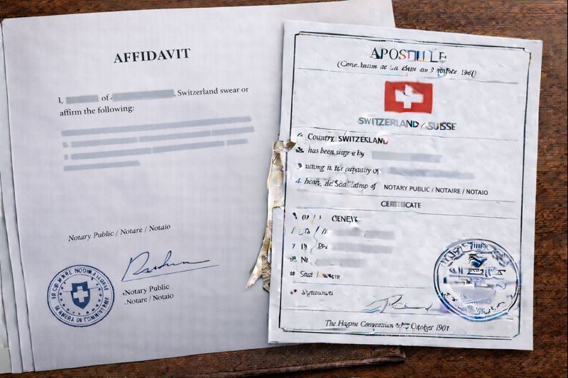 Apostille for Affidavit Switzerland
