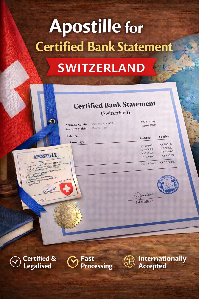 apostille for certified bank statement Switzerland