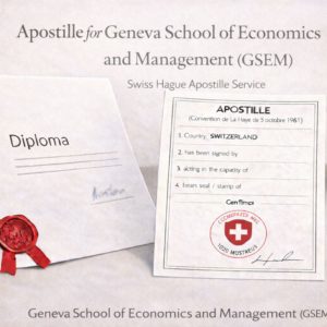 Apostille for Geneva School of Economics and Management (GSEM)