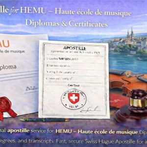 Apostille for HEMU – Haute école de musique