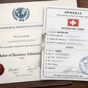 Apostille for International Institute in Geneva