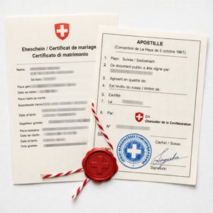 Mariage apostille for marriage certificate Switzerland
