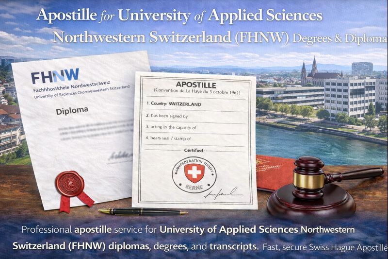 Apostille for University of Applied Sciences Northwestern Switzerland (FHNW)