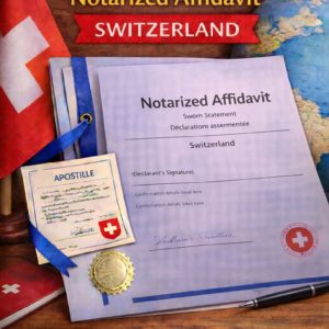 Notarized apostille for Notarized Affidavit Switzerland