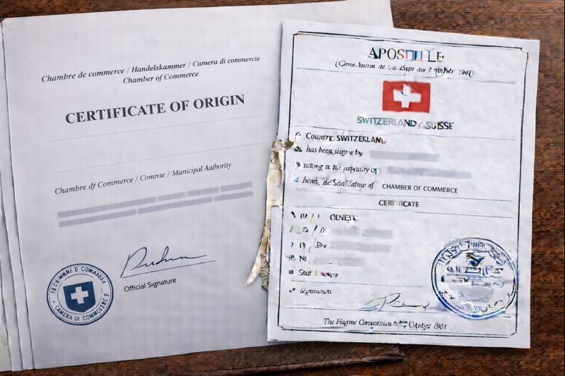 Apostille for Certificate of Origin Switzerland