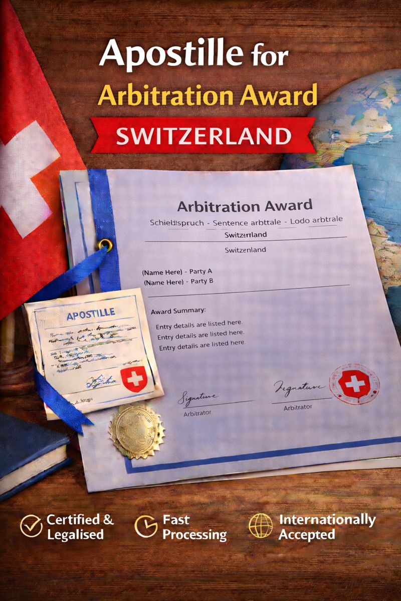 apostille for Arbitration Award Switzerland