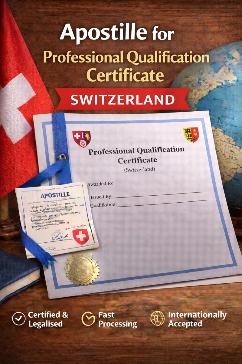 apostille for Professional Qualification Certificate Switzerland