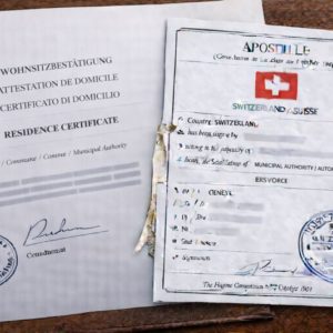 Apostille for Residence Certificate Switzerland