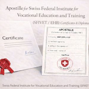 SVH Apostille for Swiss Federal Institute for Vocational Education and Training (SFIVET / EHB)