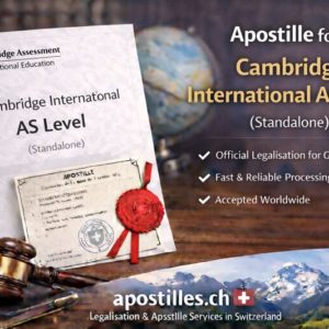 Apostille for Cambridge AS Level