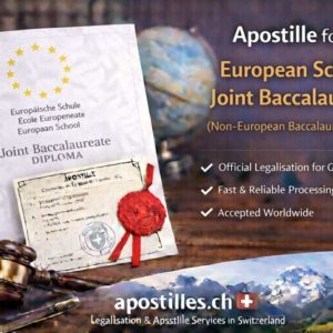 1Euro Apostille for European School Joint Baccalaureate
