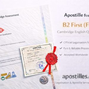 1FCE Apostille for B2 First FCE