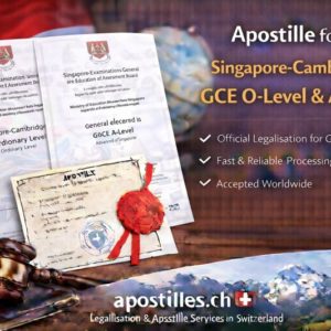 Apostille for Singapore-Cambridge GCE O-Level and A-Level