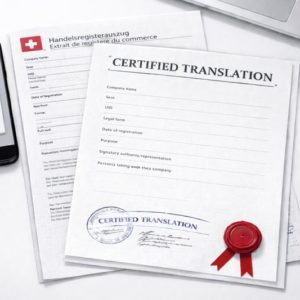 Swiss commercial register extract certified translation
